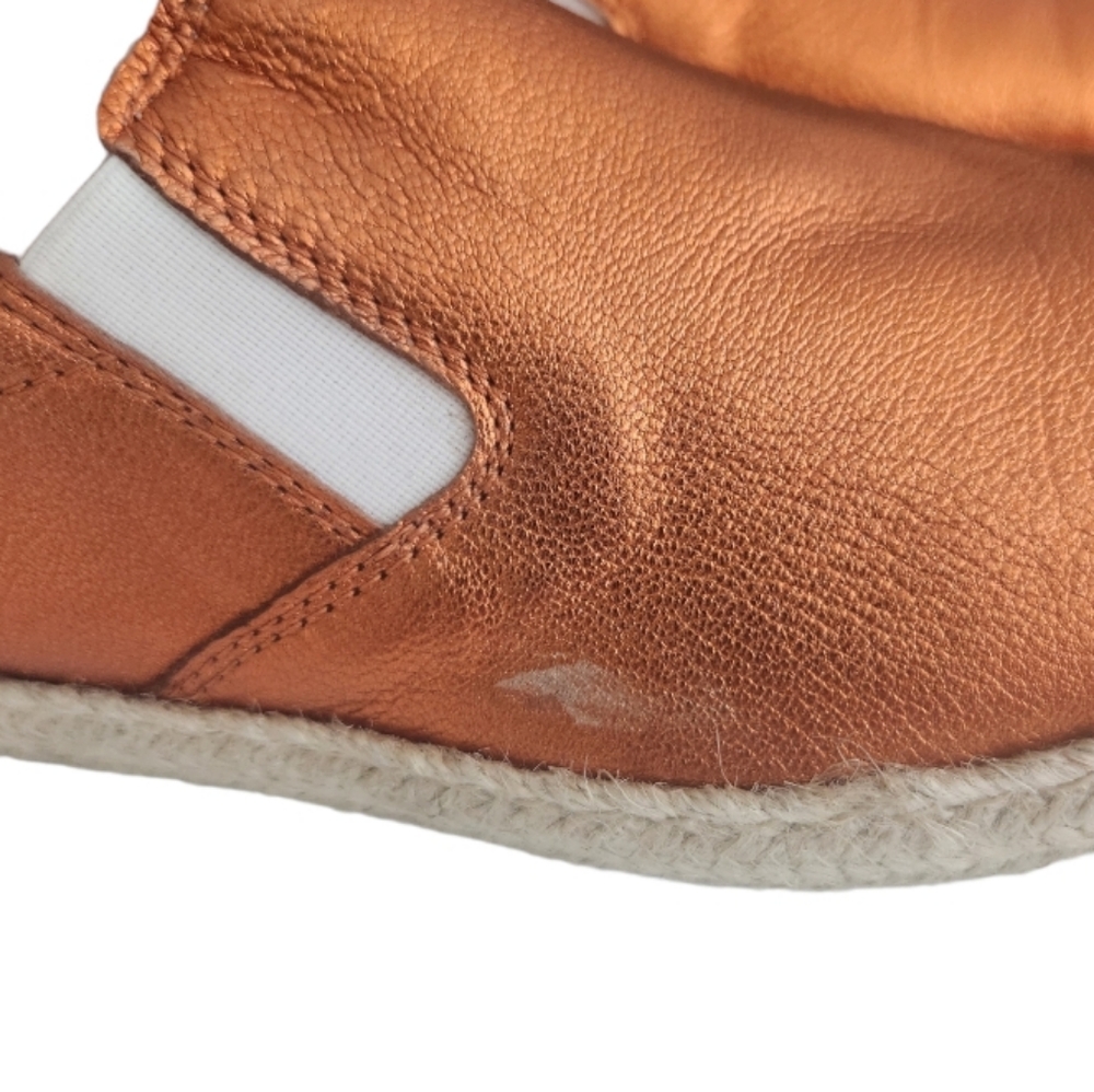 NWT Studio Pollini Espadrilles Metallic Orange Leather - Picture 11 of 12